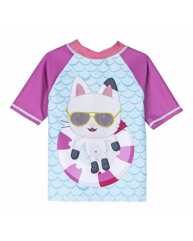Gabby's Dollhouse bad T-shirt featuring colorful cartoon characters, suitable for sports and outdoor water activities.