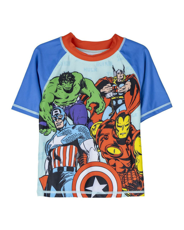 The Avengers blue T-shirt, sport and outdoor Watersport style, featuring a graphic design on the front.