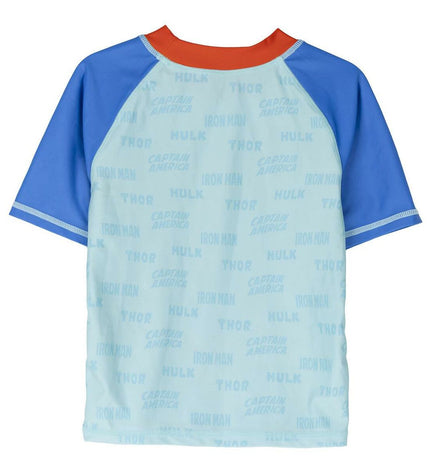 The Avengers blue t-shirt designed for sports and outdoor watersport activities, featuring a bold graphic on the front.