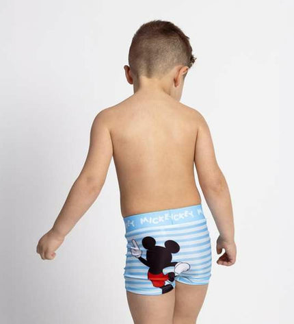 Boy's Mickey Mouse swim trunks for boys, sporty waterproof swimwear featuring Mickey Mouse design, perfect for watersports and outdoor activities.