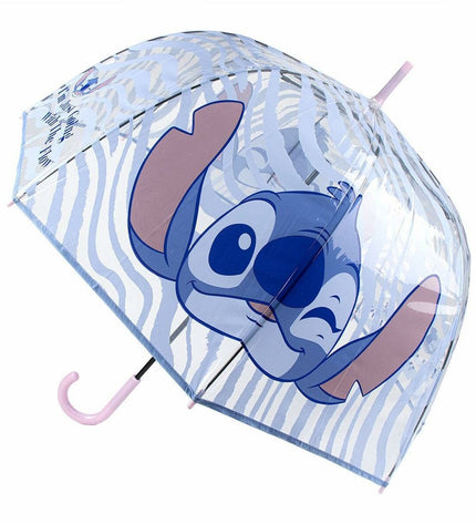 Stitch Paraplu Stitch 60 cm travel umbrella with a compact design and colorful fabric, shown open and folded.