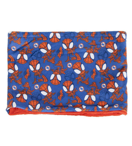 Spidey Nekwarmer Spidey for outdoor activities, shown in black, designed for camping and hiking warmth and comfort.