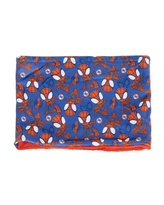 Spidey Nekwarmer Spidey for outdoor activities, shown in black, designed for camping and hiking warmth and comfort.