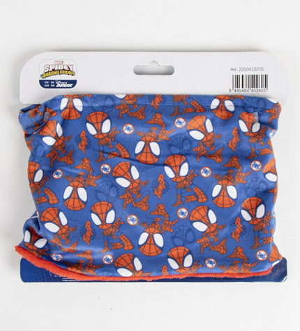 Spidey Nekwarmer Spidey for outdoor activities, shown in black with adjustable strap, designed for camping and hiking warmth