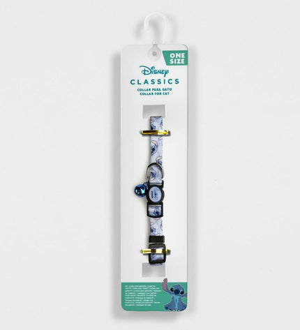 Stitch cat collar with colorful stitched design, adjustable strap, and metal buckle, suitable for feline pets.