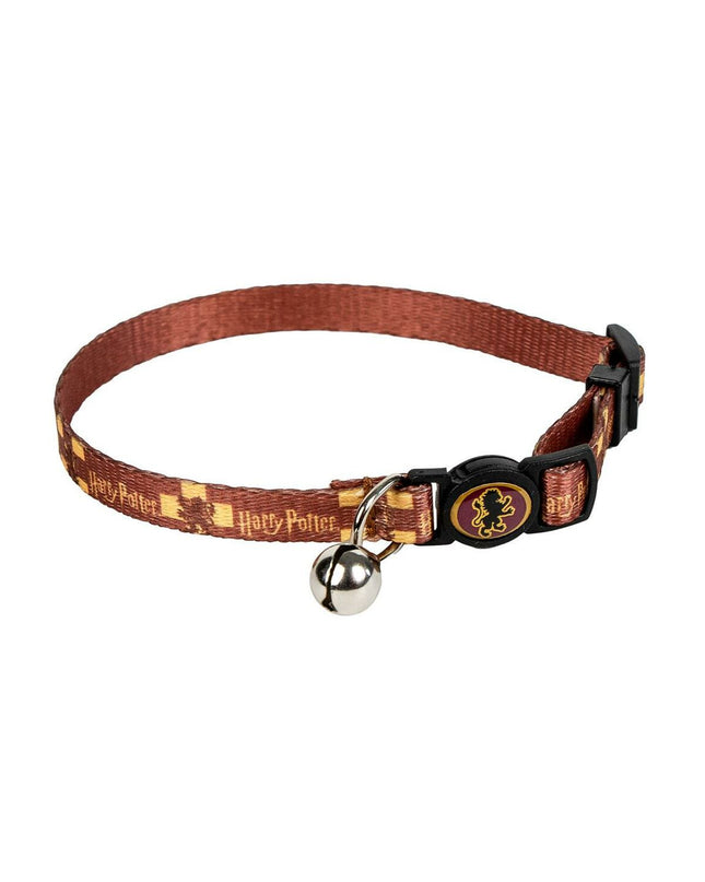 Harry Potter cat collar with Hogwarts-themed design, adjustable feline accessory in vibrant colors, perfect for Harry Potter fans.
