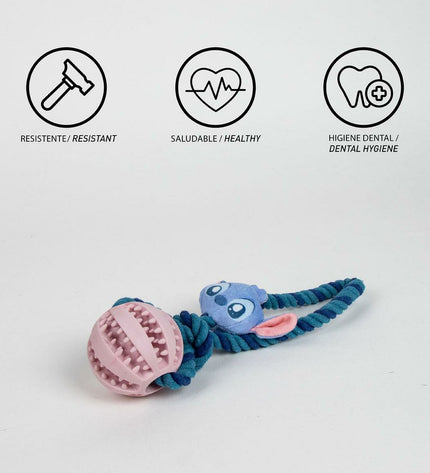 Durable Stitch dog chew toy made of dog-friendly material, designed for chewing and teething for dogs.