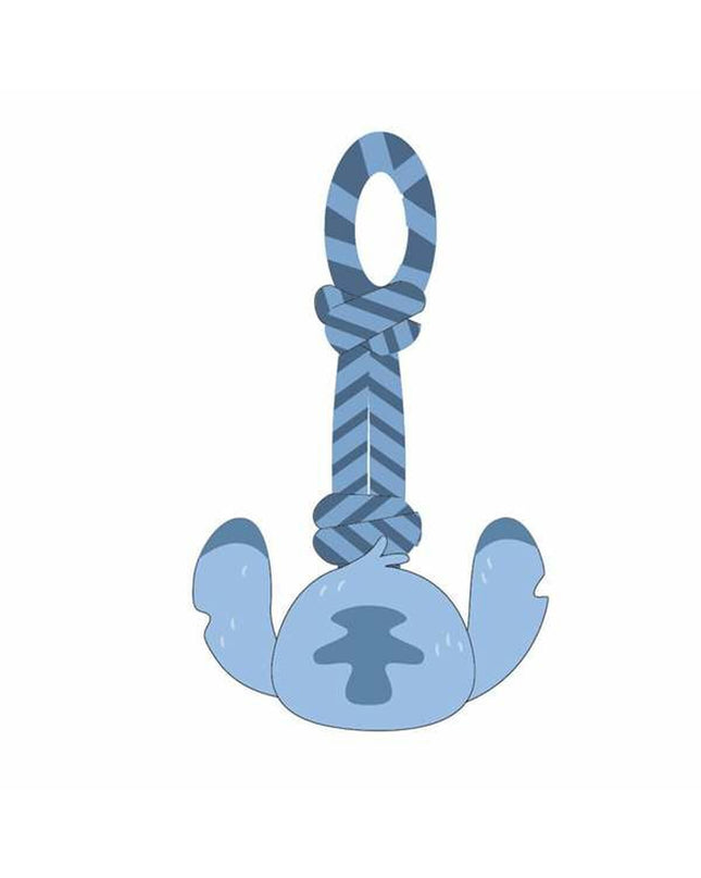 Blue Stitch dog toy in the shape of a plush dog, measuring 15 x 33 x 10 cm, designed for dogs to play with.