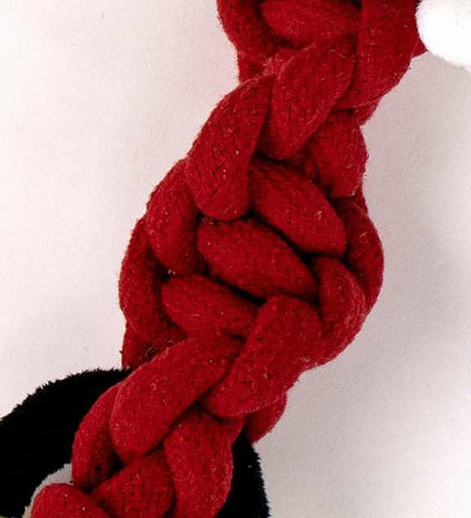 Red Mickey Mouse dog chew toy measuring 11 x 27 x 9.5 cm, made of durable material for dogs