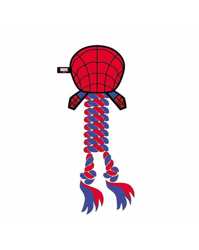 Red Spider-Man dog chew toy measuring 9.5 x 30 x 9.5 cm, durable pet product for dogs by Spider-Man brand.