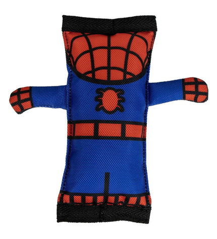 Spider-Man dog toy shaped like a spider with 18x20x3 cm size, made of durable material for playful dogs.
