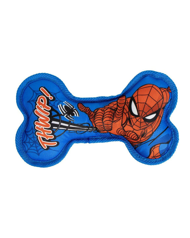 Spider-Man dog toy in the shape of a spider, measuring 23 x 12 x 3 cm, made of durable material for pets.