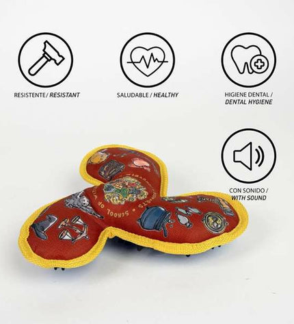 Harry Potter-themed dark red frisbee for dogs, 23 cm x 23 cm, featuring Harry Potter branding and playful design.