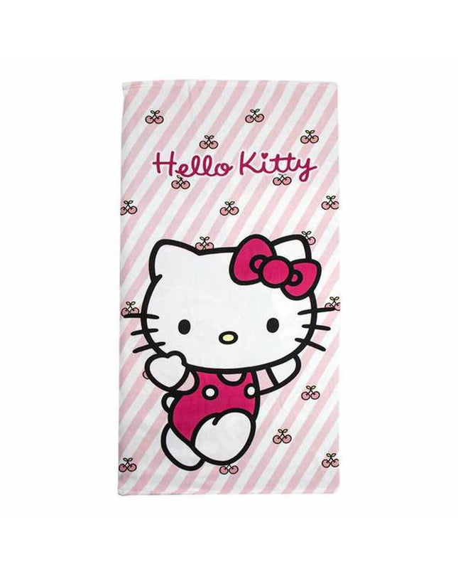 Hello Kitty beach towel 70x140 cm with colorful Hello Kitty design, ideal for bath and pool use