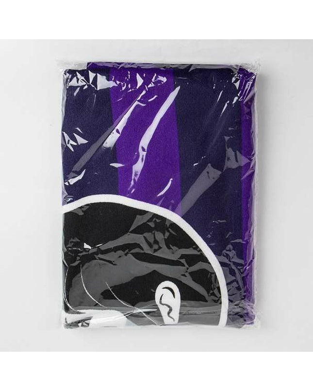 Wednesday black beach towel, 70x140 cm, with striped design, ideal for home, bathroom, or beach use.