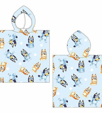 Bluey light blue beach towel with "Strandhanddoek" label, 50x115 cm, soft cotton for bathing and home use.