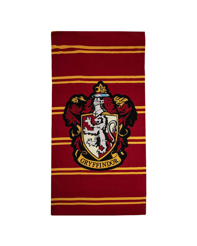 Harry Potter red bath towel with house emblem, soft cotton, perfect for bathroom and home use.