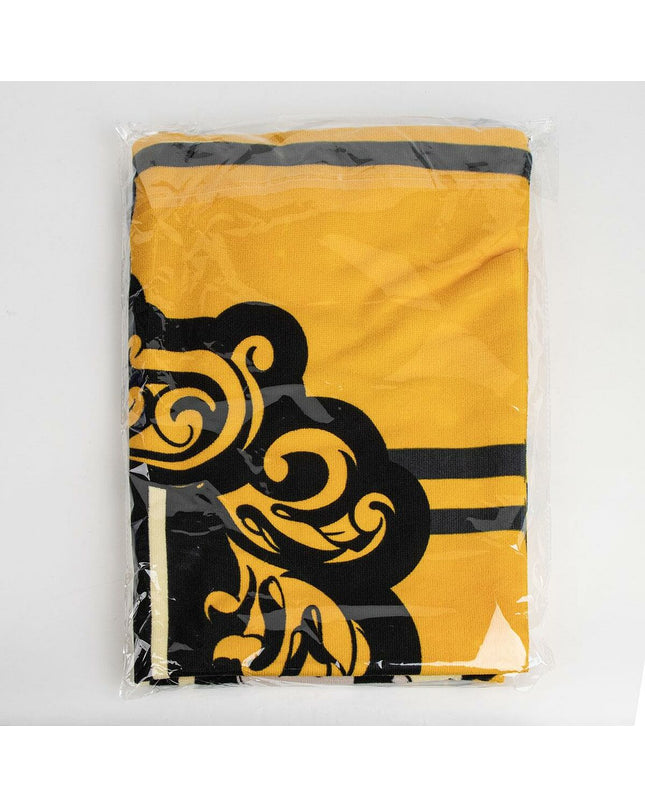 Harry Potter yellow beach towel, 90 x 180 cm, featuring magical Hogwarts-themed design, ideal for bath and lounging.
