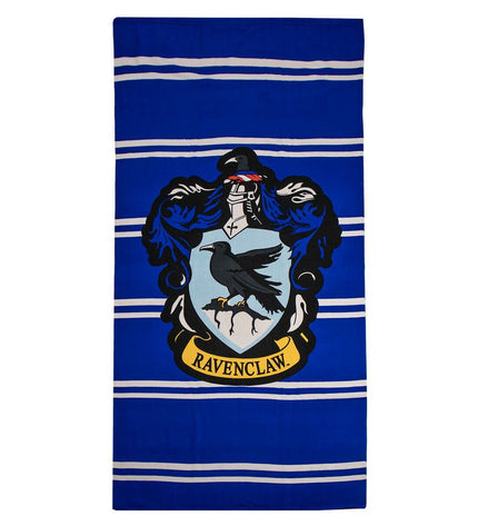 Harry Potter blue beach towel with 90x180 cm size, featuring magic-themed design, ideal for home, bath, or pool use.
