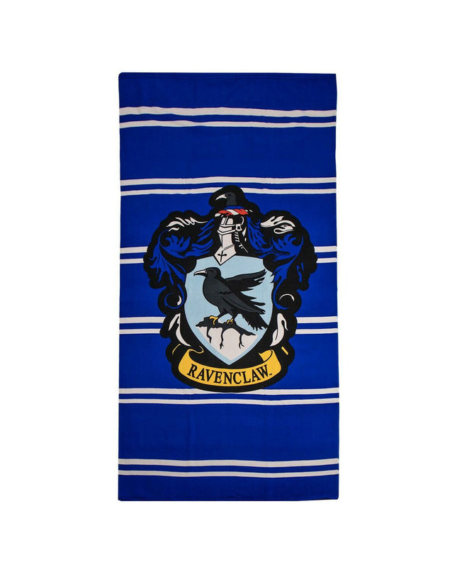 Harry Potter blue beach towel with 90x180 cm size, featuring magic-themed design, ideal for home, bath, or pool use.