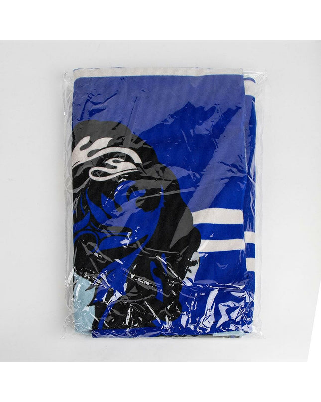 Harry Potter blue bath towel, 90x180 cm, featuring the wizard's logo and design, perfect for bathroom use.