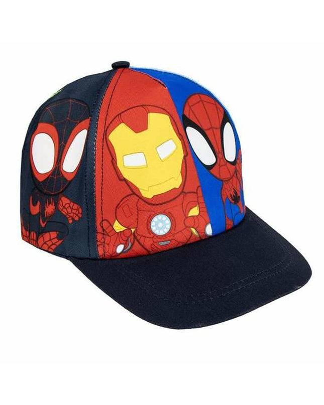 Kinderpet Spidey donkerblauw outdoor pet cap, suitable for camping and hiking, by Spidey, shown on a pet.