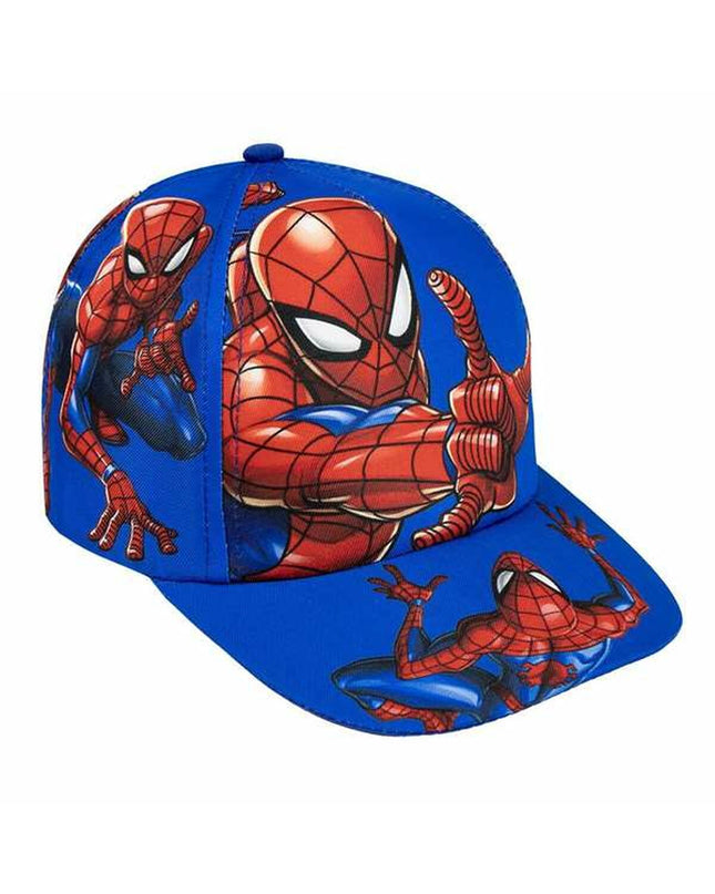 Kinderpet Spider-Man dark blue outdoor hat with spider logo, suitable for camping and hiking adventures.