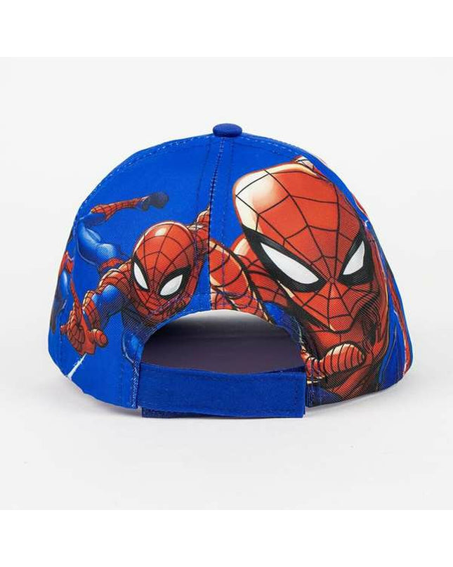 Kinderpet Spider-Man donkerblauw sport- en outdoor pet, geschikt voor kamperen en wandelen, met Spider-Man branding.