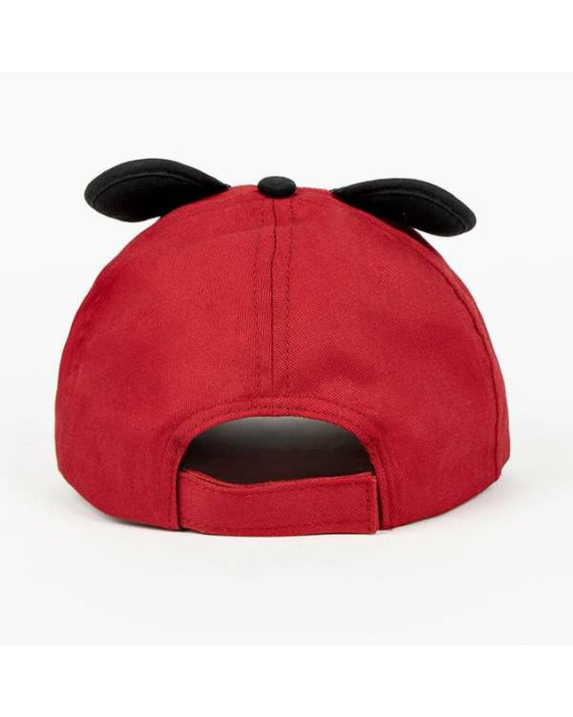 Kinderpet Mickey Mouse rood outdoor hat for camping and hiking, featuring bright red fabric and Mickey Mouse branding.