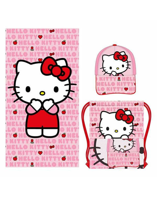 Pink Hello Kitty bath towel with cute character print, perfect for house and kitchen use, from Hello Kitty brand.