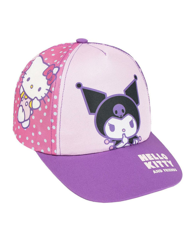 Purple Kinderpet Hello Kitty Kuromi pet harness for outdoor activities, featuring colorful cartoon character design.