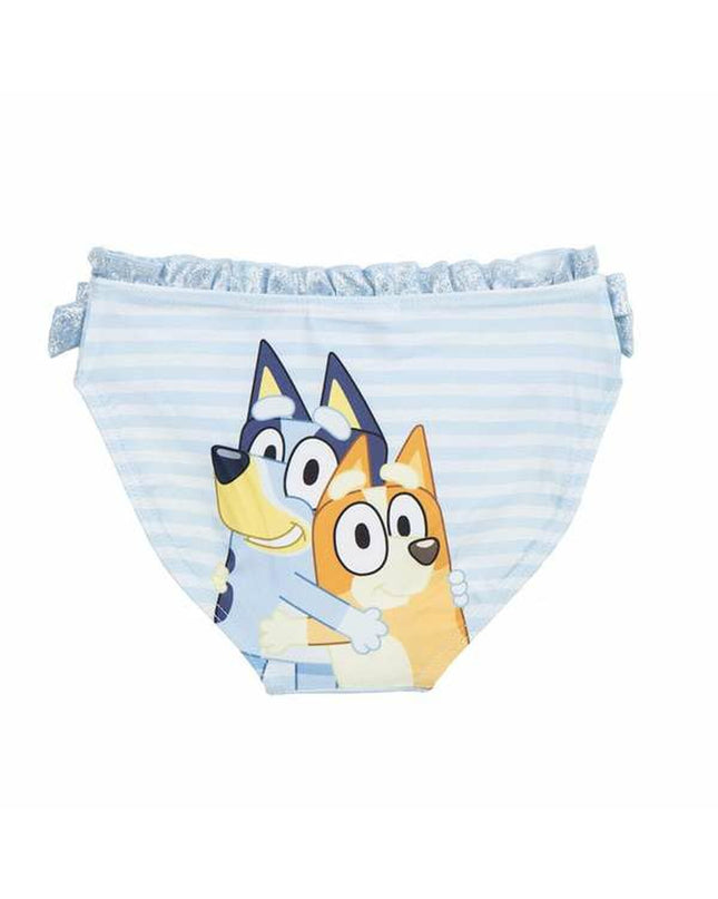 Bluey girls' blue swimsuit for watersport, sporty outdoor swimwear for kids, featuring a vibrant blue design.