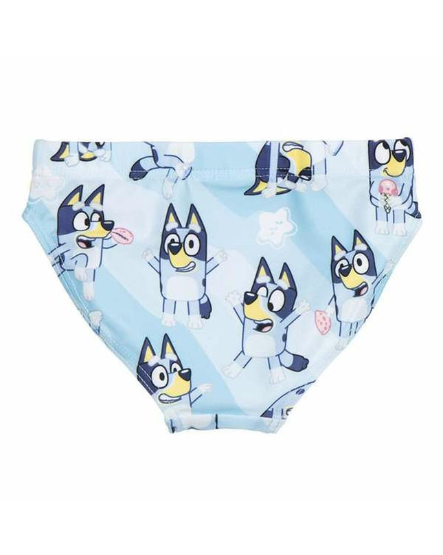 Bluey children's swimwear, blue sport and outdoor watersport swimsuit for kids with colorful design, suitable for water activities.