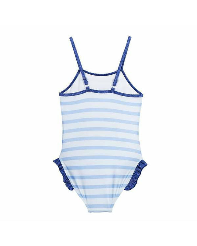 Bluey girls' light blue swimwear, sporty waterproof swimsuit for outdoor watersports, suitable for active water play.