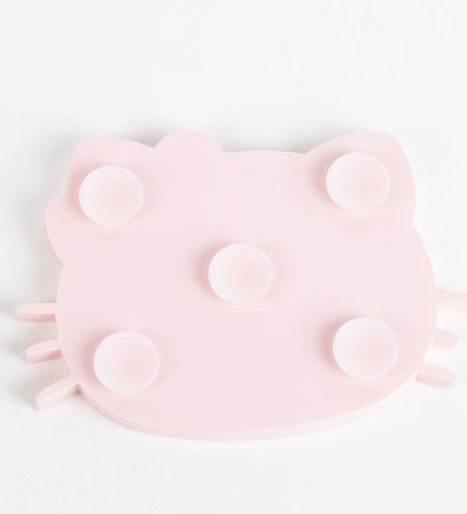 Pink Hello Kitty dog bed with plush fabric and embroidered character, perfect for small dogs and fans of Hello Kitty.