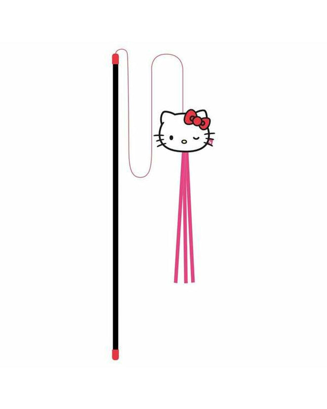 Red Hello Kitty cat toy with plush material, designed for cats, featuring the Hello Kitty brand and cute feline-friendly design.