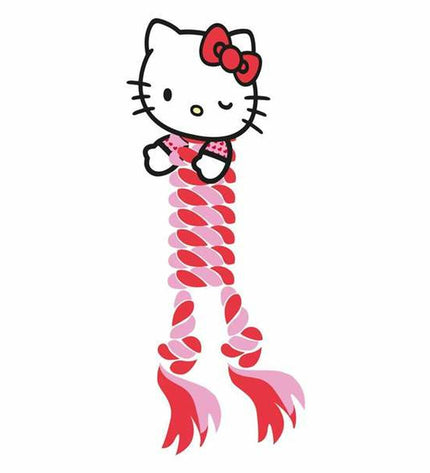 Hello Kitty red dog chew toy, 9.5 x 30 x 9.5 cm, made of durable material for dogs, featuring Hello Kitty branding.