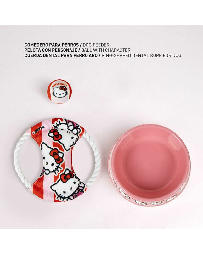 Hello Kitty Welcome Dog Gift Set with three dog items, roze color, size 21x21x8.8 cm, for pets.