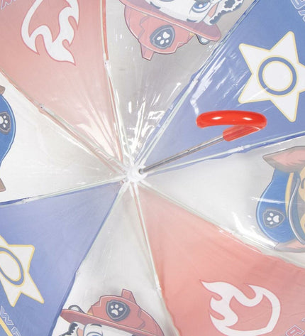 Blue Paw Patrol umbrella with a 71 cm diameter, featuring characters from the Paw Patrol series, ideal for kids' baggage.