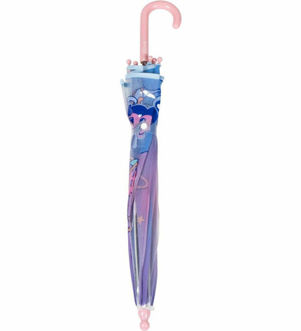 Stitch blue umbrella with 71 cm diameter and 45 cm handle, stylish bagage umbrella featuring the Stitch design.