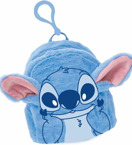 Stitch blue wallet, 9.5 x 11 x 3 cm, made of durable material, featuring multiple card slots and compact design.