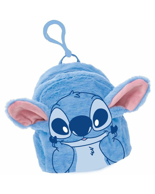 Stitch blue wallet, 9.5 x 11 x 3 cm, made of durable material, featuring multiple card slots and compact design.