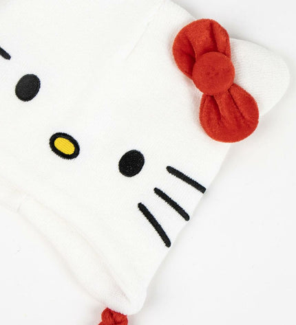 Hello Kitty Kinderpet outdoor harness in white, designed for camping and walking, featuring playful Hello Kitty branding.