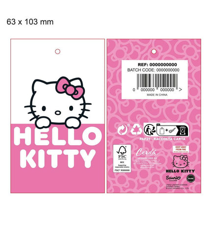 Hello Kitty Kinderpet outdoor harness in white, suitable for camping and hiking, featuring colorful Hello Kitty design.