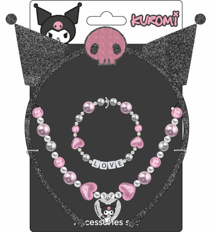 Hello Kitty jewelry making kit with three parts, featuring colorful charms and accessories for creative craft activities.