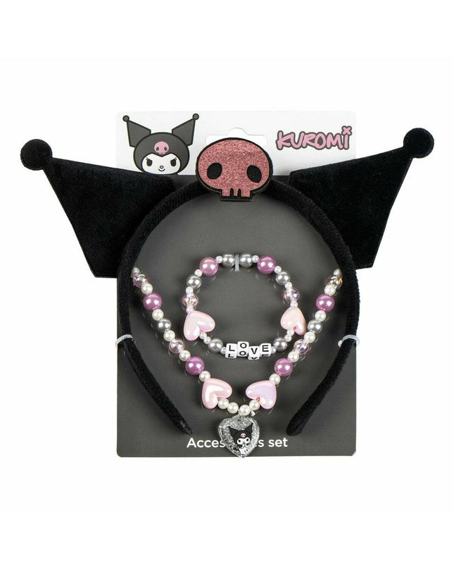 Hello Kitty jewelry-making kit with three components, colorful beads, and charms for creative jewelry crafts.