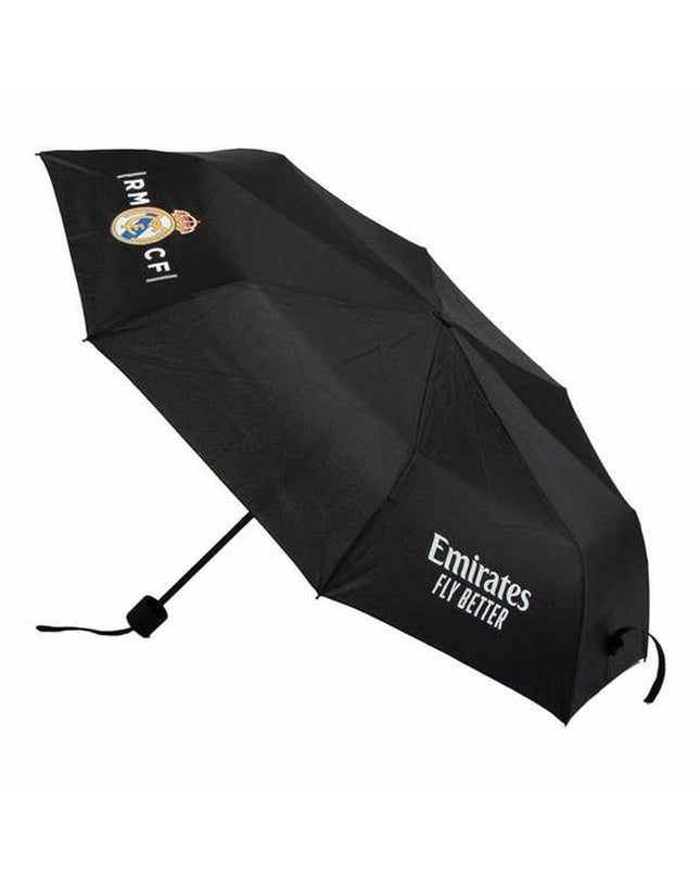 Real Madrid C.F. 45 cm umbrella with team logo, compact travel bagage umbrella featuring club colors and branding.