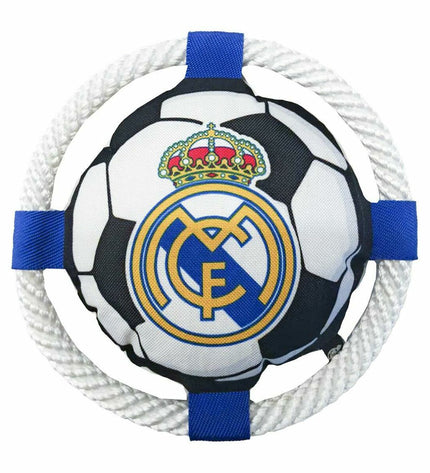Real Madrid C.F. frisbee for dogs, 22cm diameter, featuring team logo, made of durable material for outdoor play