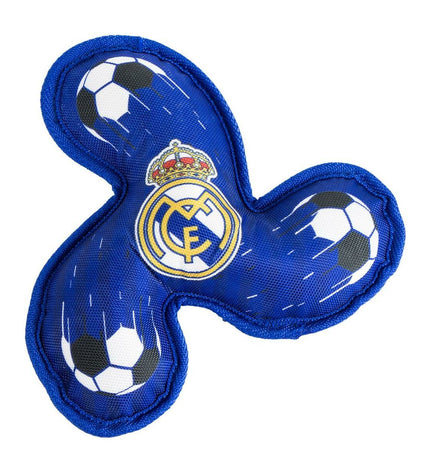 Real Madrid C.F. blue frisbee for dogs, 23 cm in diameter, with team logo and vibrant color, perfect for outdoor play.
