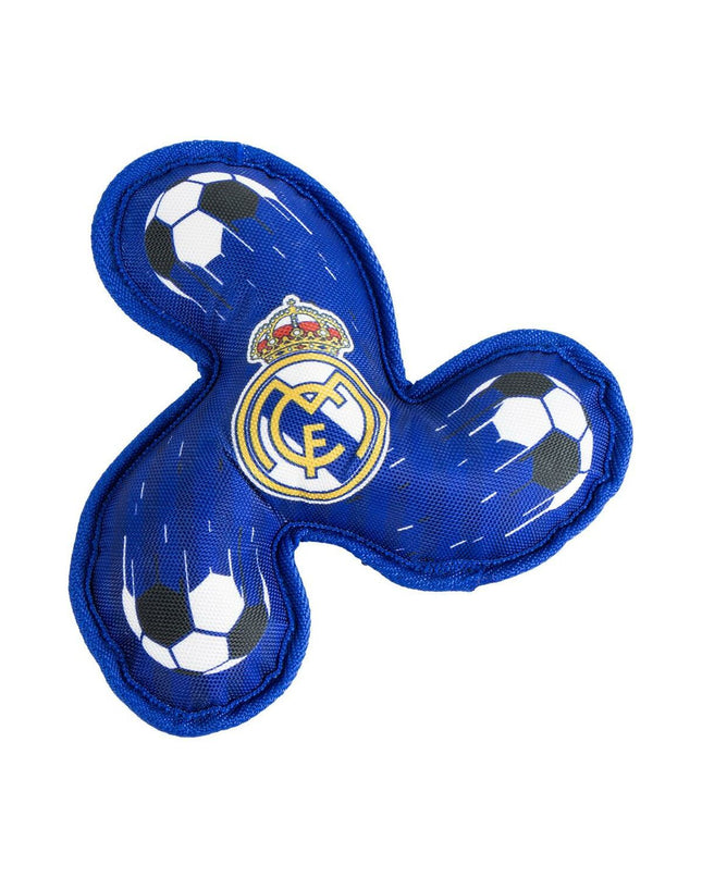 Real Madrid C.F. blue frisbee for dogs, 23 cm in diameter, with team logo and vibrant color, perfect for outdoor play.